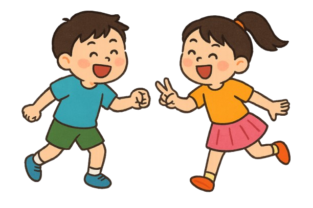 仲間と協力して挑戦する子どもたちのイラスト